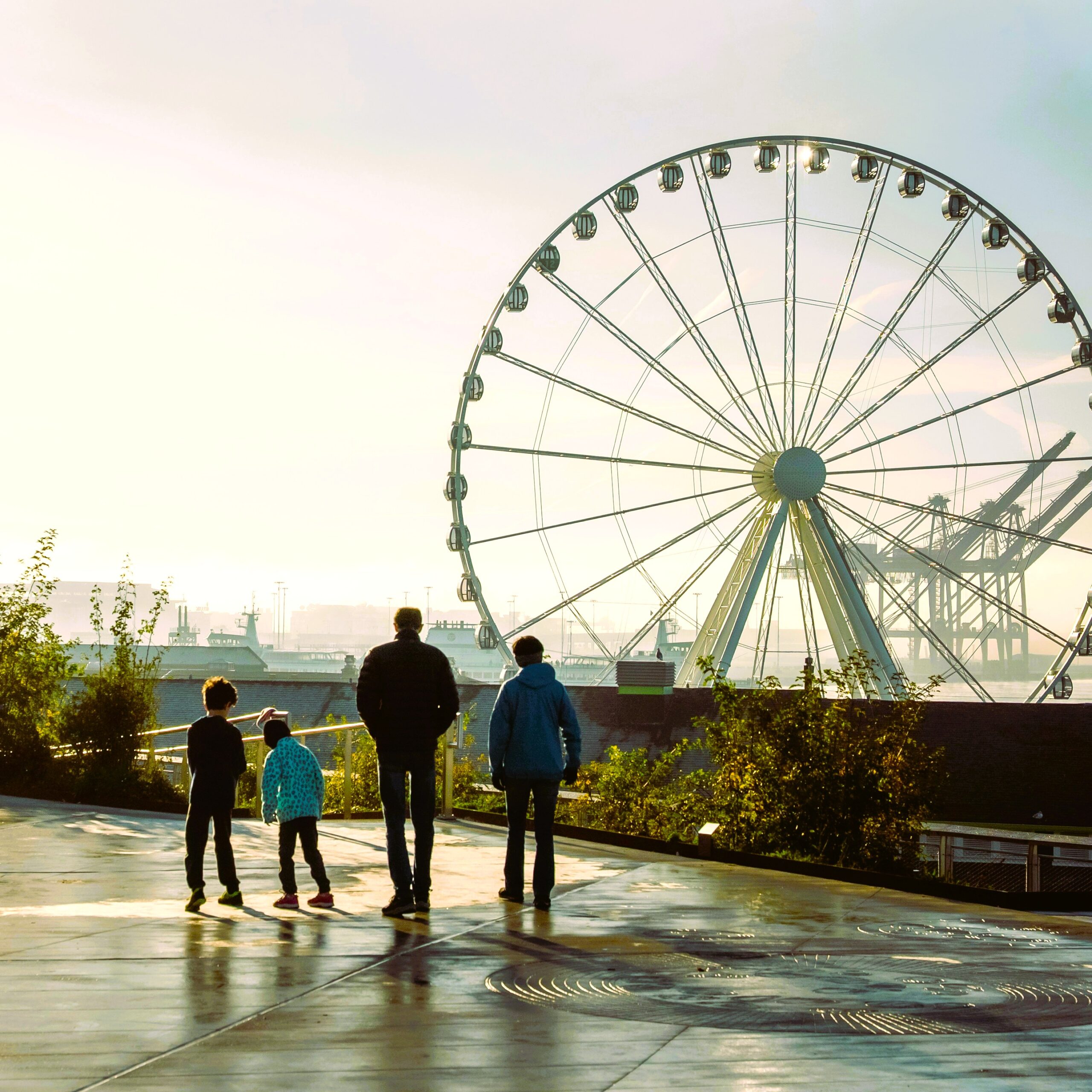 Family exploring city attractions during a holiday