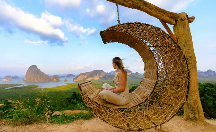 Thailand island viewpoint and scenic travel landscape