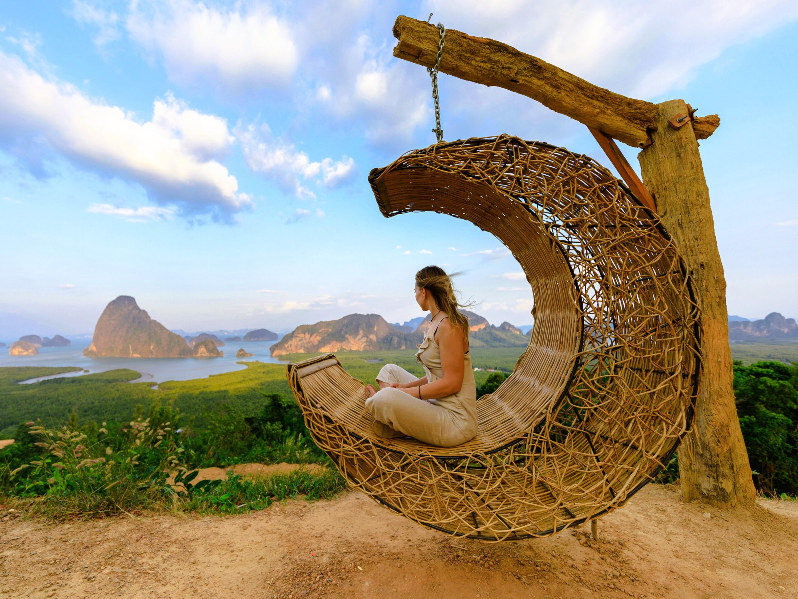 Thailand island viewpoint and scenic travel landscape