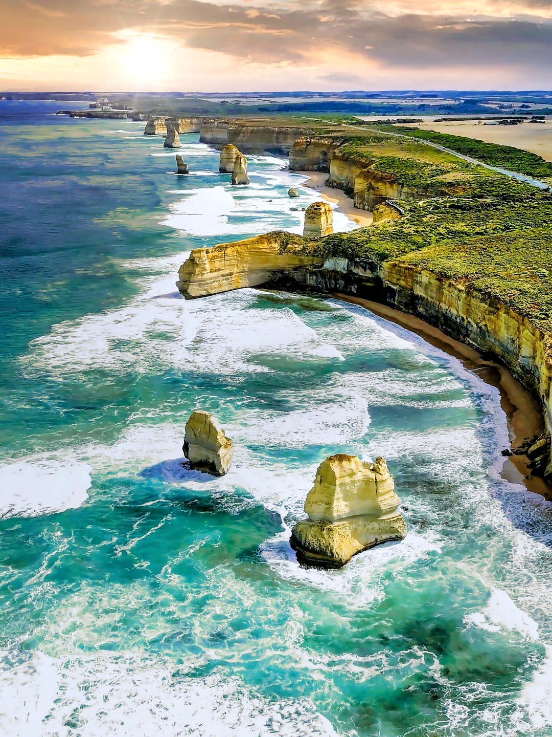Twelve Apostles along the Great Ocean Road featured on an Australia tourist visa from India travel guide