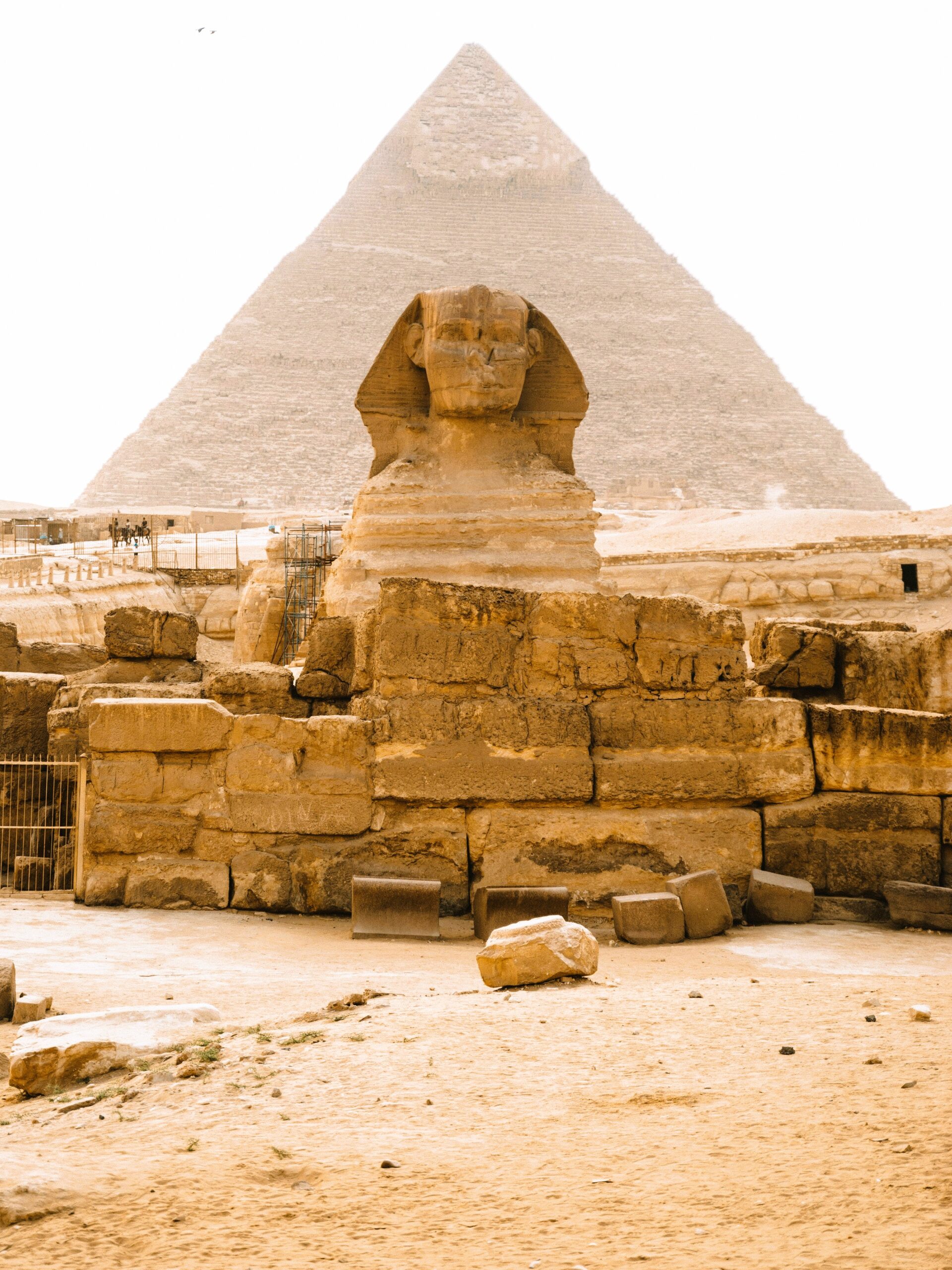 Great Sphinx with the Pyramid of Giza in Egypt, popular tourist destination for Indian travelers