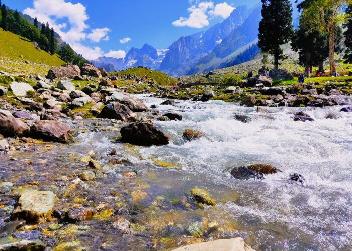 Sonmarg glacier stream and mountain scenery on Kashmir Valley Escape package