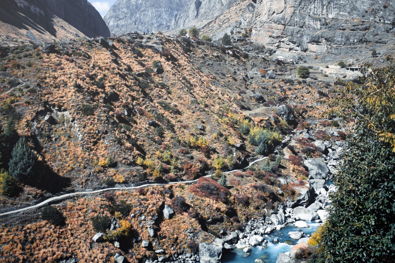 Alaknanda River valley and Himalayan landscape in Uttarakhand