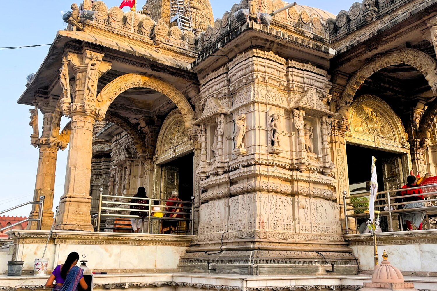 Detailed temple architecture in Gujarat on a pilgrimage tour
