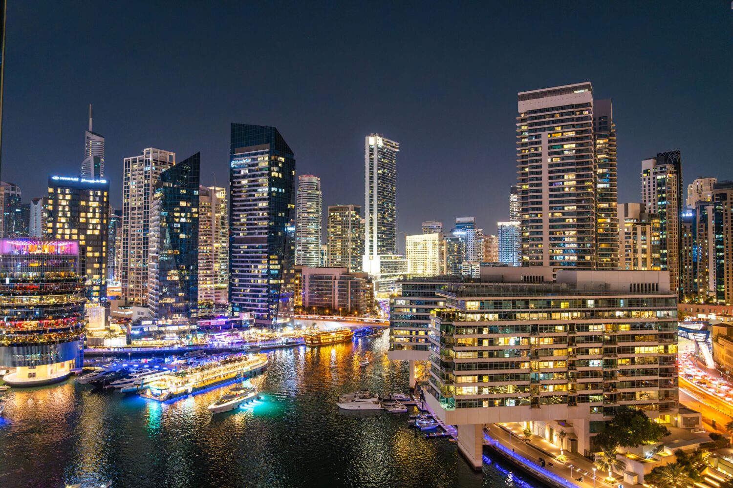 DUBAI marina night featured in Dubai tour package