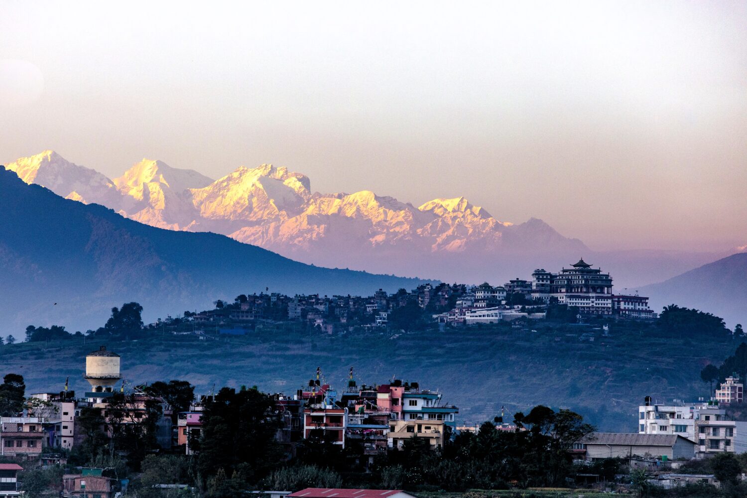 sunset view of Kathmandu Valley featured in Nepal tour package